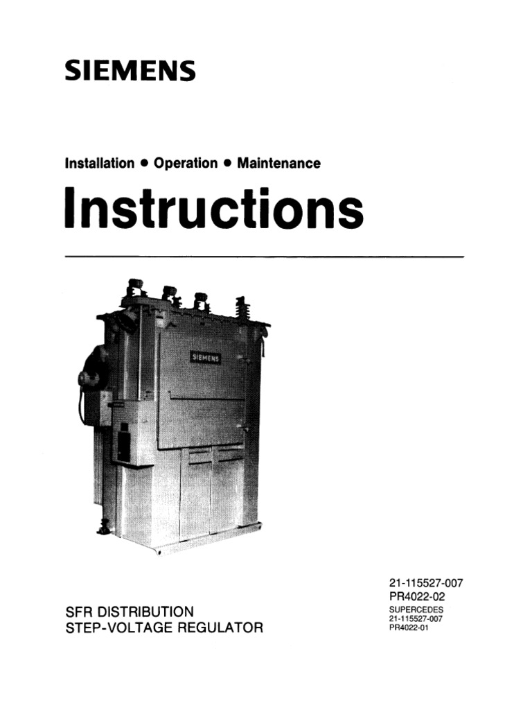 SFR Instruction Manual | PDF | Transformer | Switch