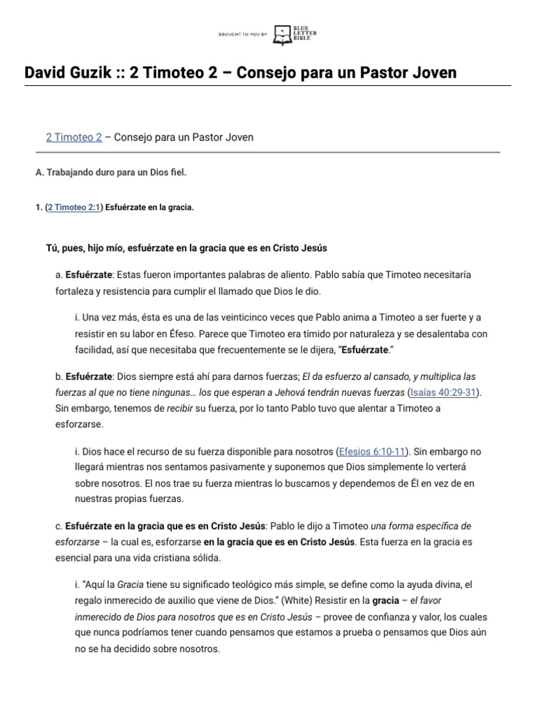 2 timoteo 2 consejo para un pastor joven by david guzik pdf pablo