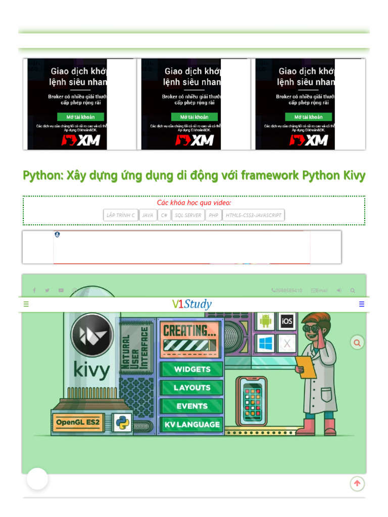Python - Xây D NG NG D NG Di Đ NG V I Framework Python Kivy - V1Study | PDF