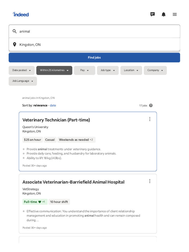 17 New Animal Job Postings in Kingston, ON PDF Veterinary Medicine