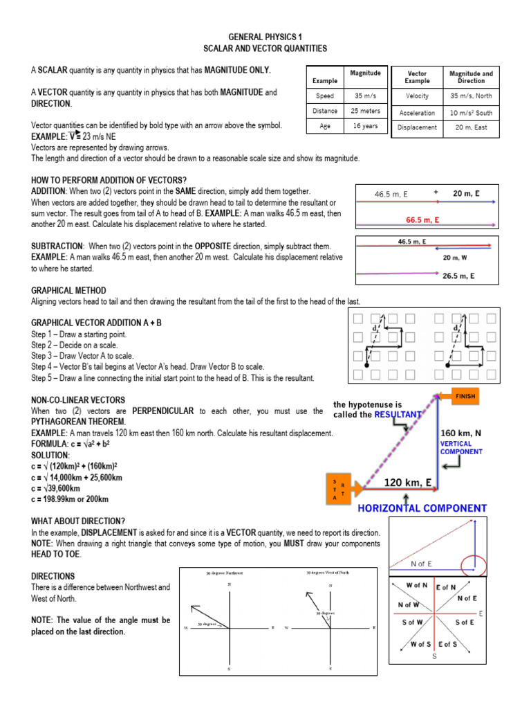 Gen Physics1 Scalar and Vector Quantities | PDF | Euclidean Vector ...