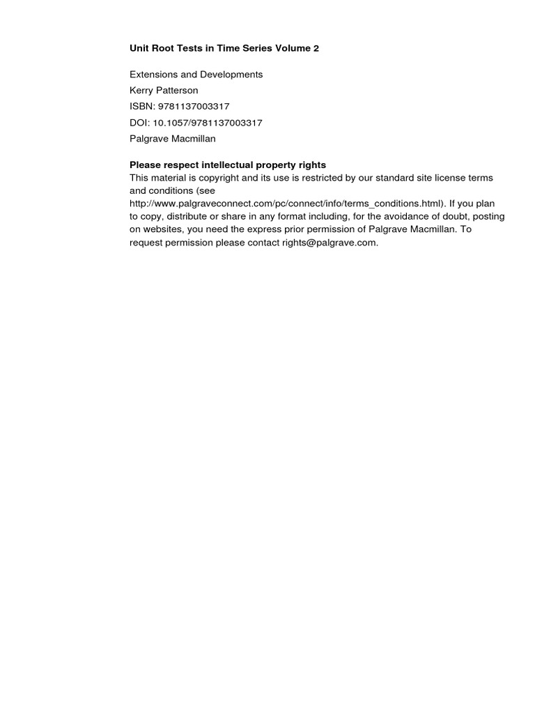 Unit Root Tests in Time Series - Ebook | PDF | Estimator | Estimation ...