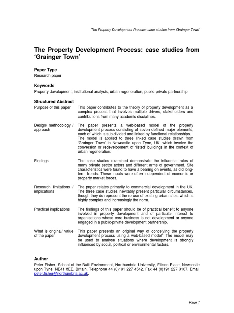 Property Development in Grainger Town | PDF | Procurement | Market ...