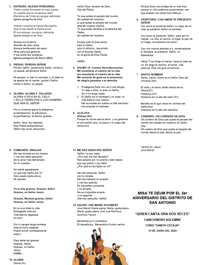 Misa Tedeum Solemne Mdsa 2024 Pdf Creencia Religiosa Y Doctrina