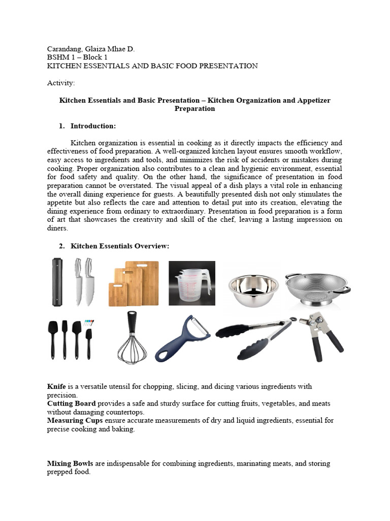 Kitchen Organization & Appetizer Prep Guide | PDF | Cooking | Breads