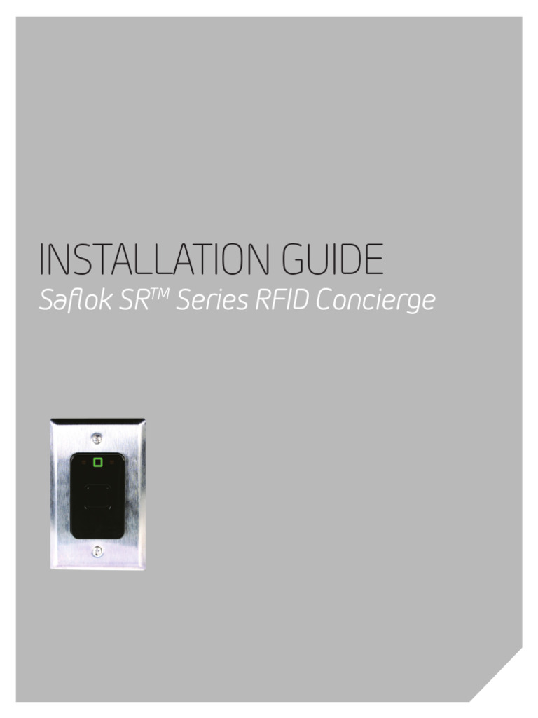 Saflok SR Concierge Installation Guide | PDF | Radio Frequency ...