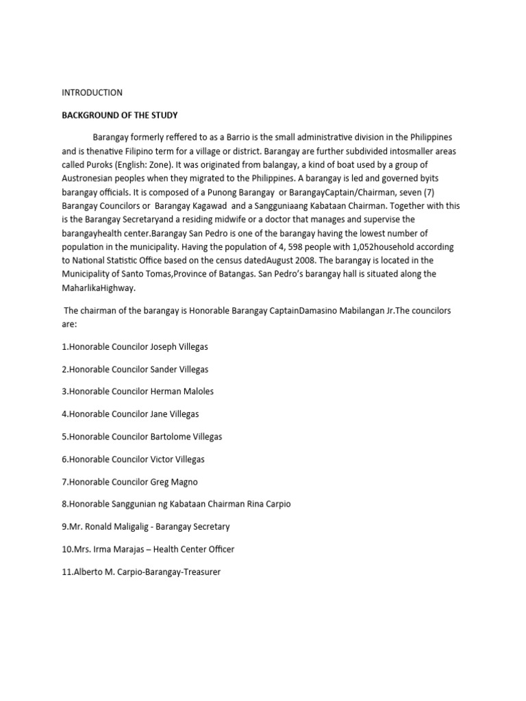 Barangay San Pedro Information System Proposal | PDF | Computer File ...