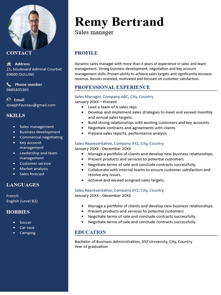 Sales Manager Resume Overview | PDF