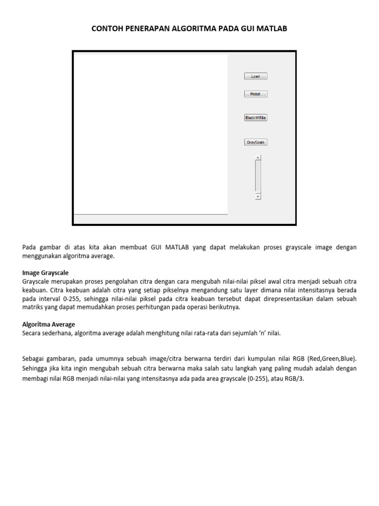 Contoh Penerapan Algoritma Pada Gui Matlab | PDF