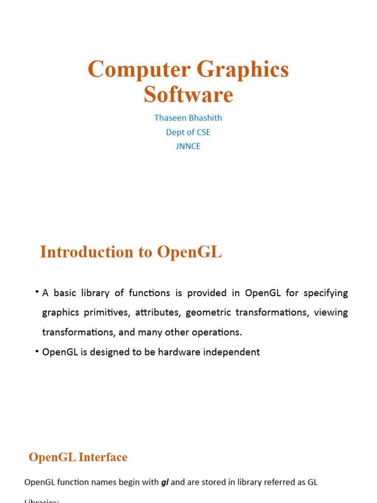 OpenGL Basics: Functions and Syntax Guide | PDF | Parameter (Computer ...