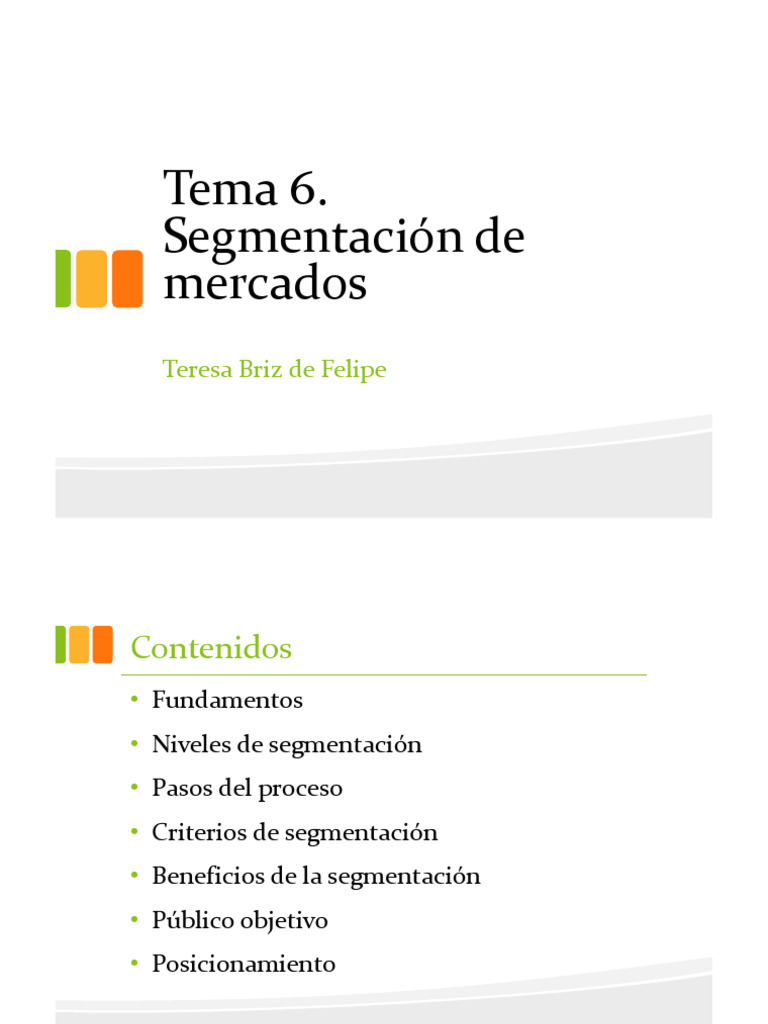 Tema 7 segmentaci n mercados pdf marketing producto negocio 