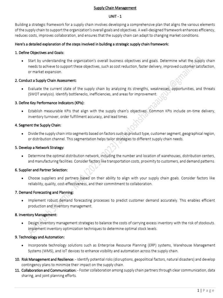 Strategic Supply Chain Framework Guide | PDF | Supply Chain ...