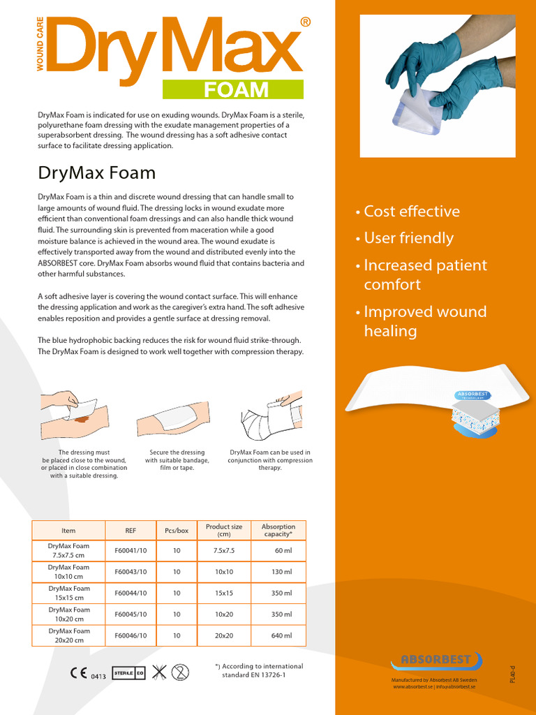 DryMax Foam Wound Dressing Overview | PDF | Materials