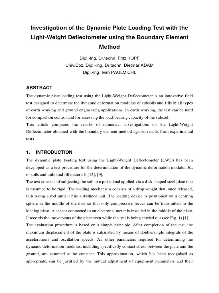Dynamic Plate Loading Test | PDF | Finite Element Method | Mechanics
