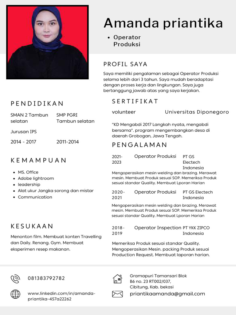 CV Amanda Priantika 1 | PDF