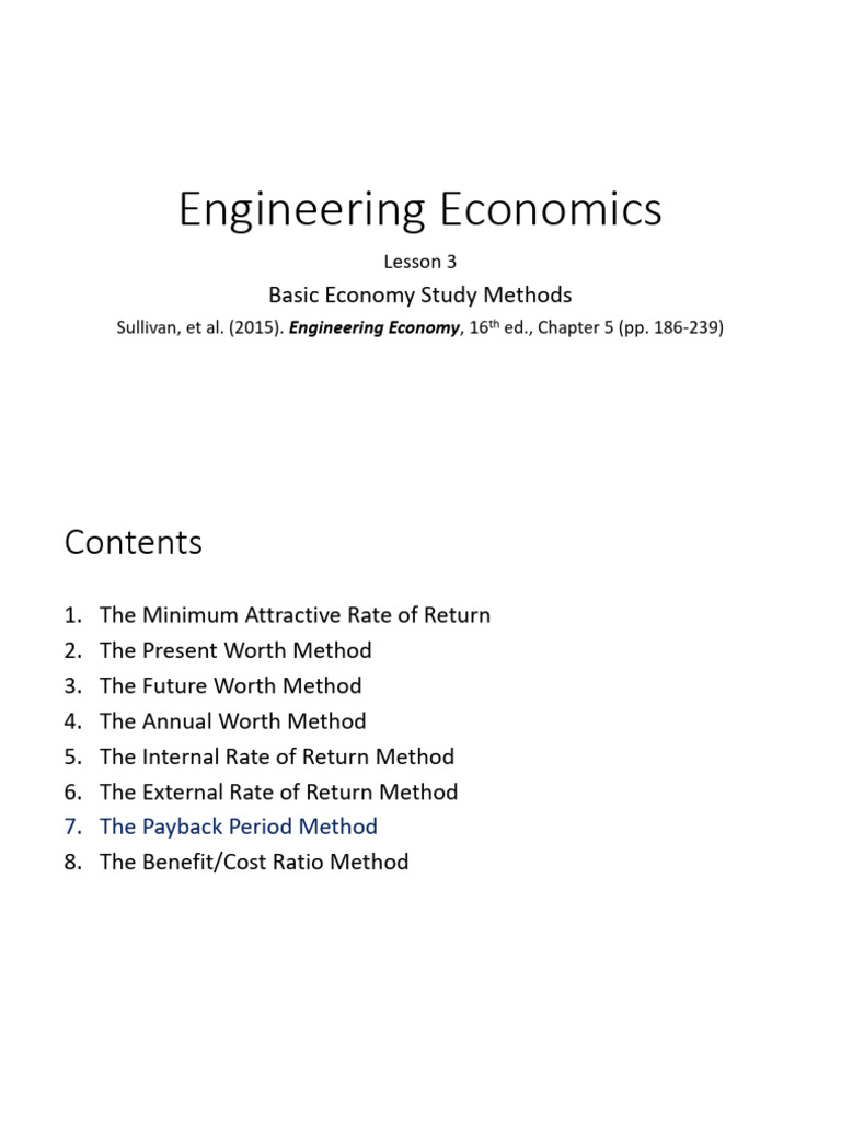 Payback Period Methods in Engineering Economics | PDF | Investing ...