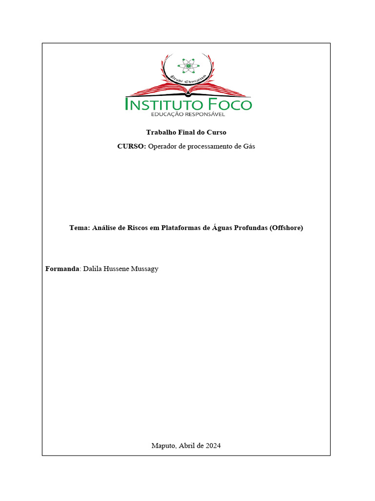 Análise de Riscos em Plataformas de Águas Profundas | PDF | Petróleo | Mar
