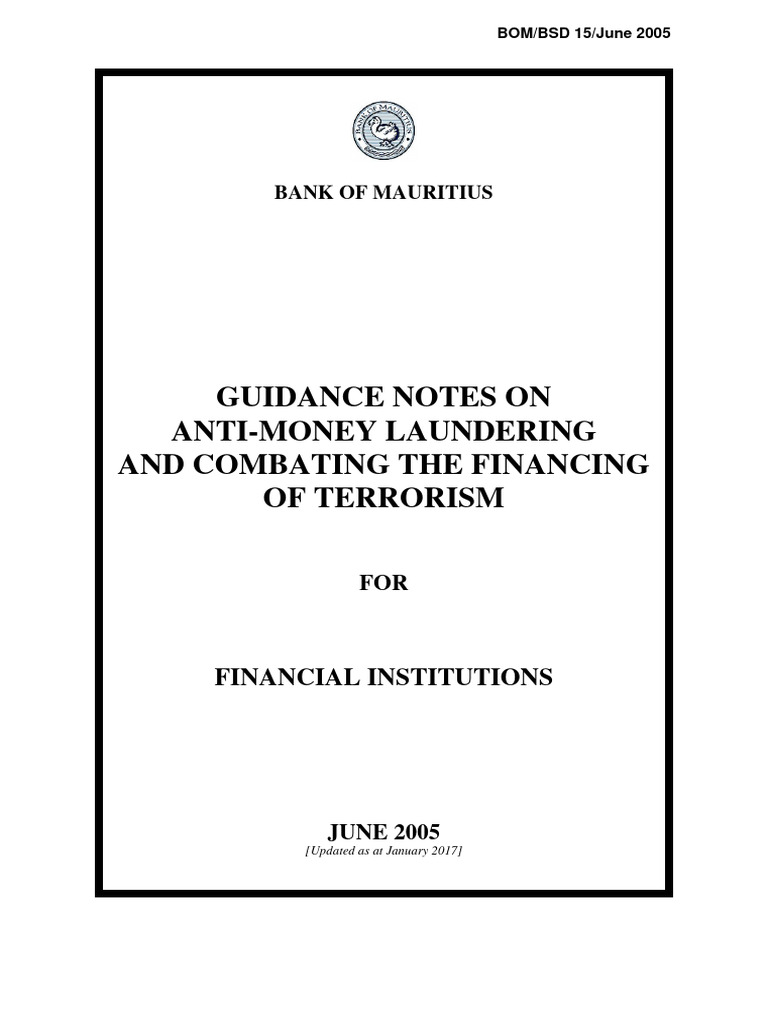 Guidance Notes Aml Pdf Money Laundering Terrorism Financing