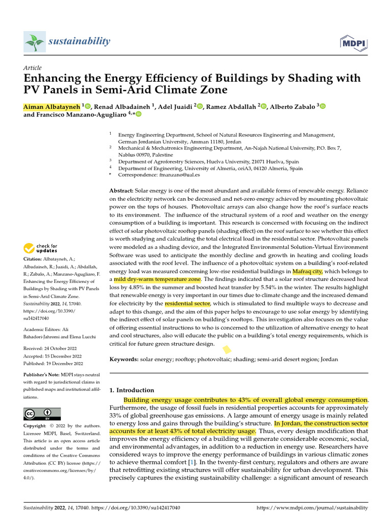 Enhancing The Energy Efficiency of Buildings by Shading | PDF ...