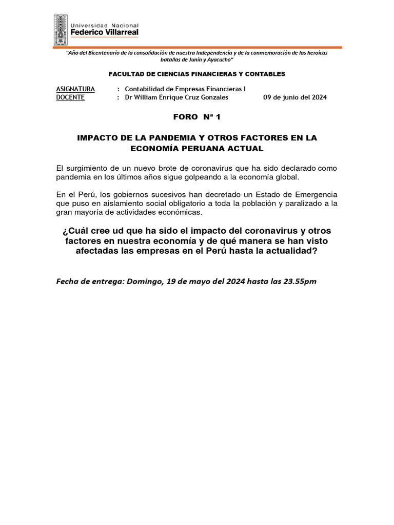 Impacto de la Pandemia en la Economía Peruana | PDF | Desempleo | Perú