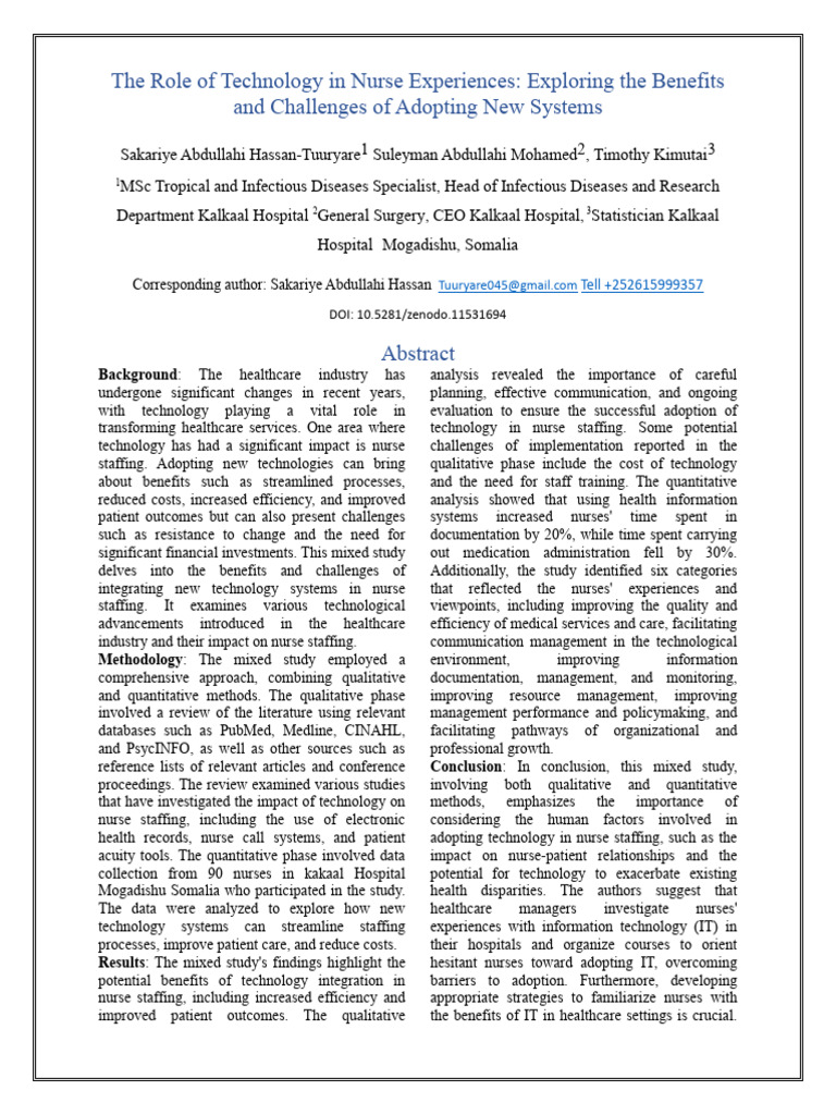 Tech's Impact on Nurse Staffing | PDF | Nursing | Health Care