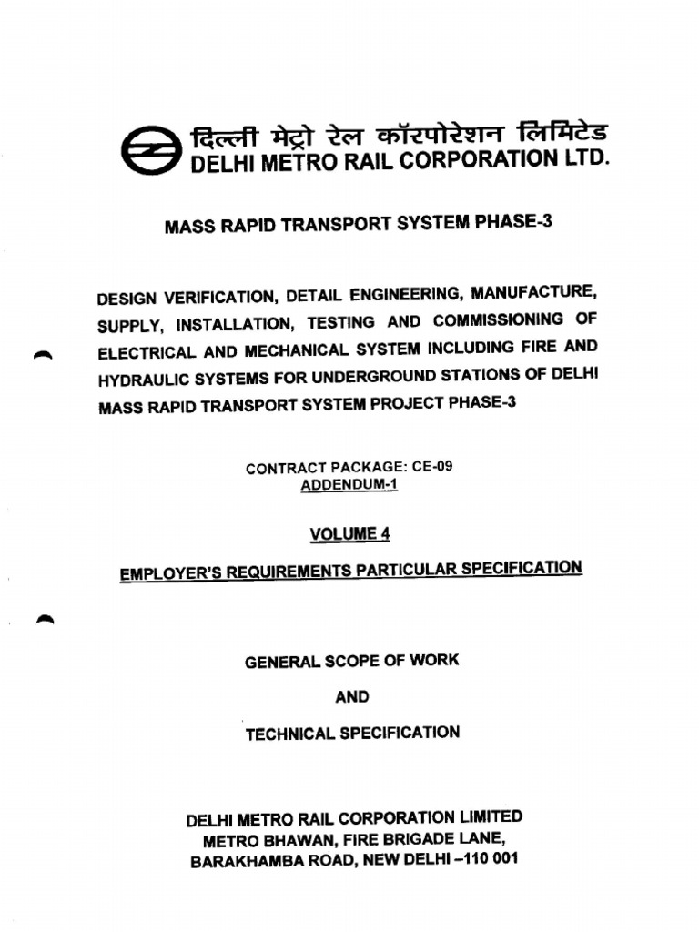 Delhi Metro Specs PDF