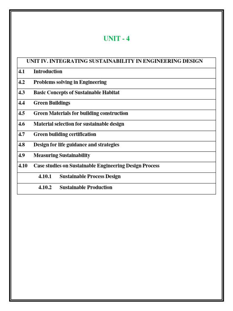 22 ETC 25D-Introduction To Sustainability Engineering-IV Unit - Notes ...