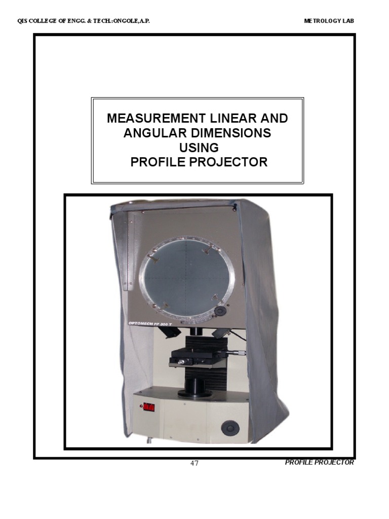 Profile Projector PDF Radiation Optics