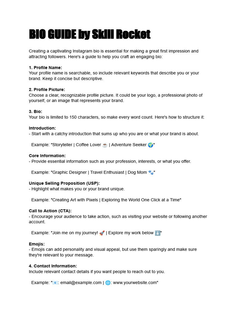 Bio Guide | PDF | Brand