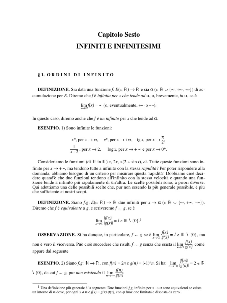 6 Infiniti e Infinitesimi | PDF