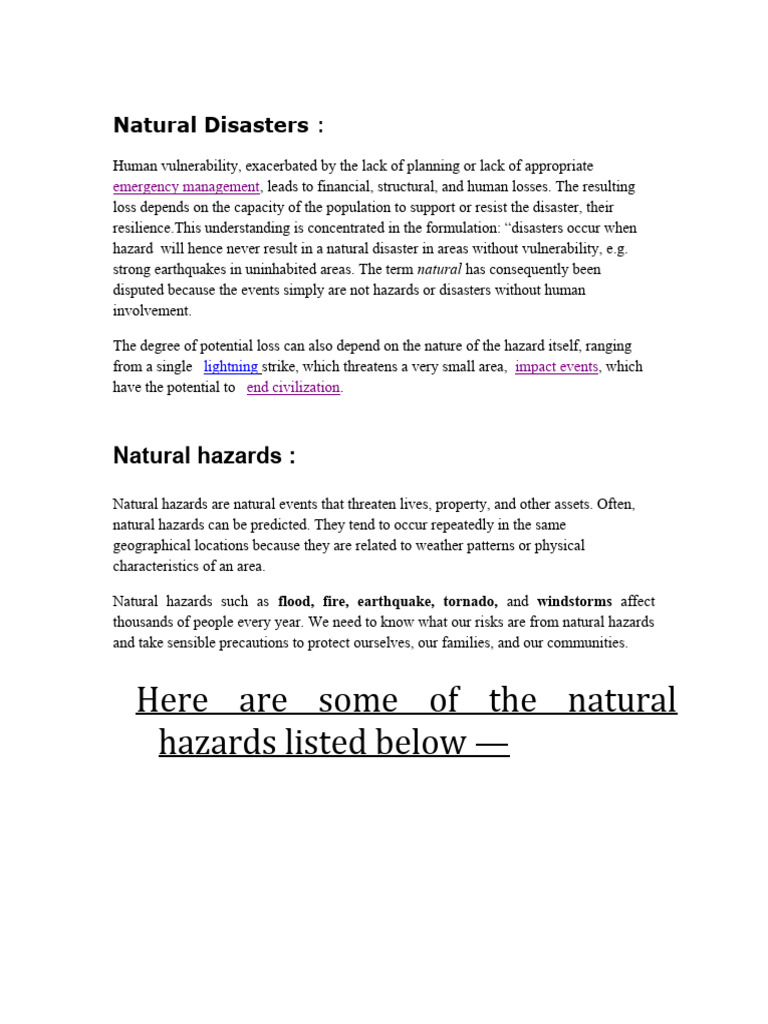 Understanding Natural Disasters and Hazards | PDF | Winter Storm ...