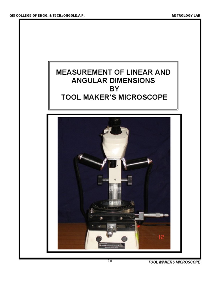Tool Maker's Microscope Measurement Guide | PDF | Screw | Natural ...