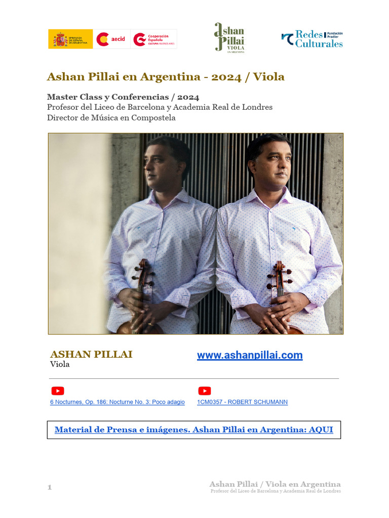 Ashan Pillai: Master Class en Argentina | PDF | Música clásica ...