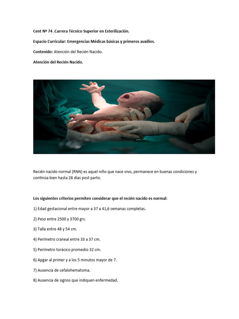 Recién Nacido | Descargar gratis PDF | Infantes | Reanimación ...