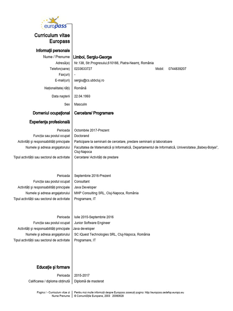 CV Cercetare | PDF