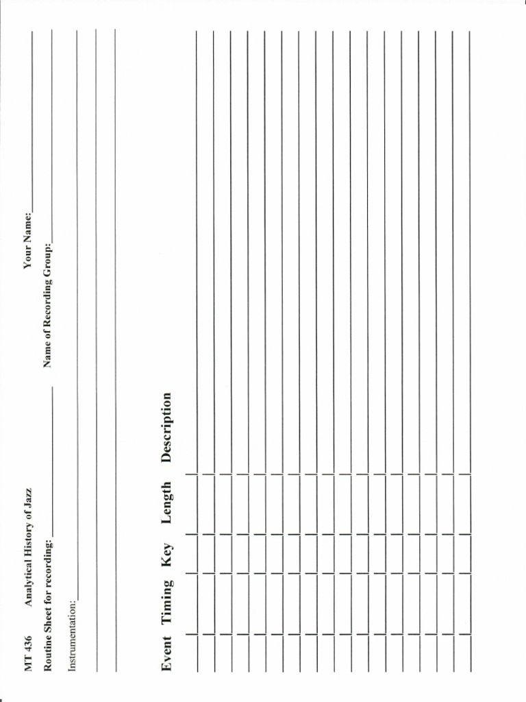 Routine Sheet Template | PDF
