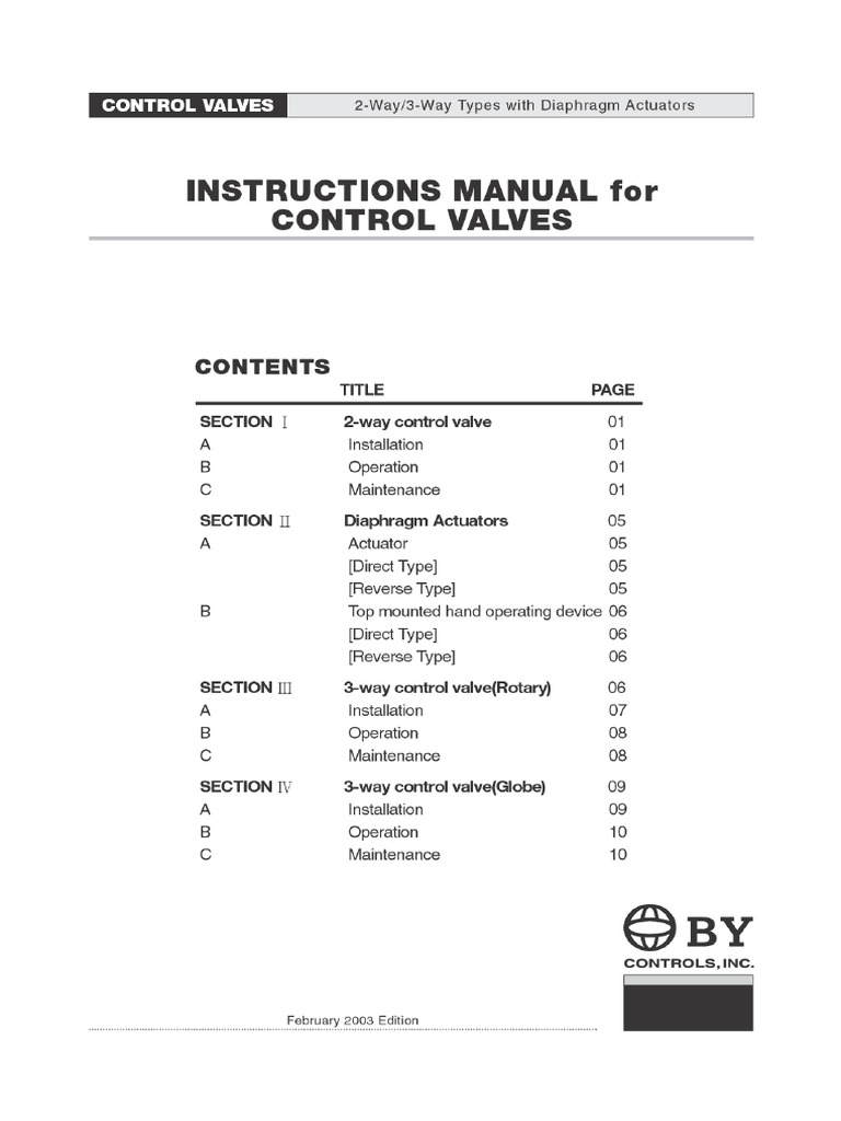 Control Valve Manual | PDF