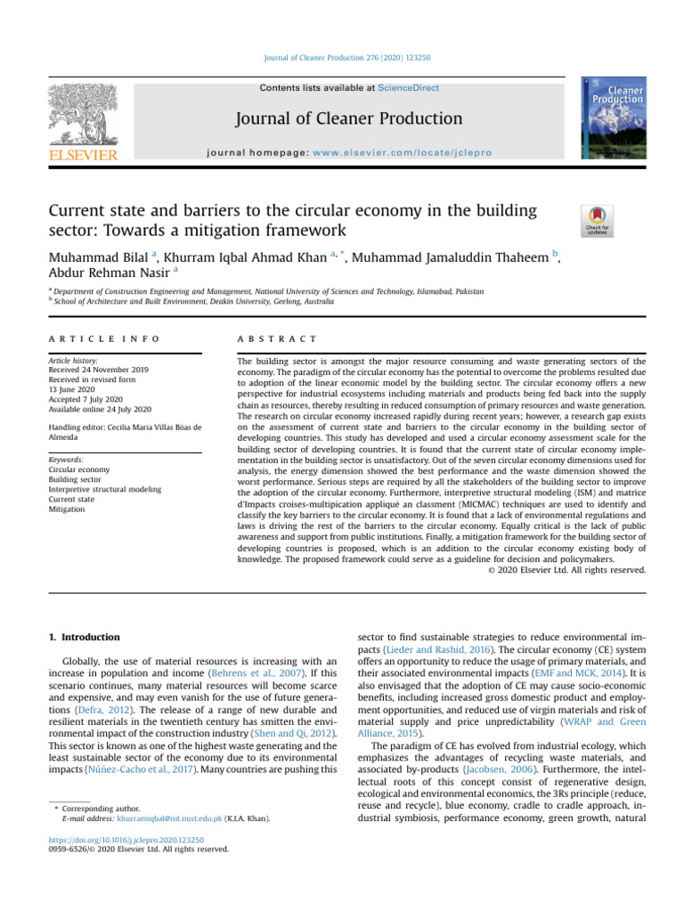 Circular Economy Barriers in Building Sector | PDF | Cronbach's Alpha ...