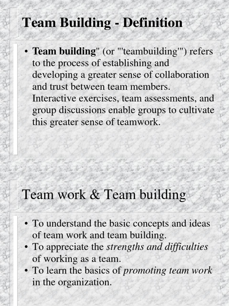 Team Building Definition PDF