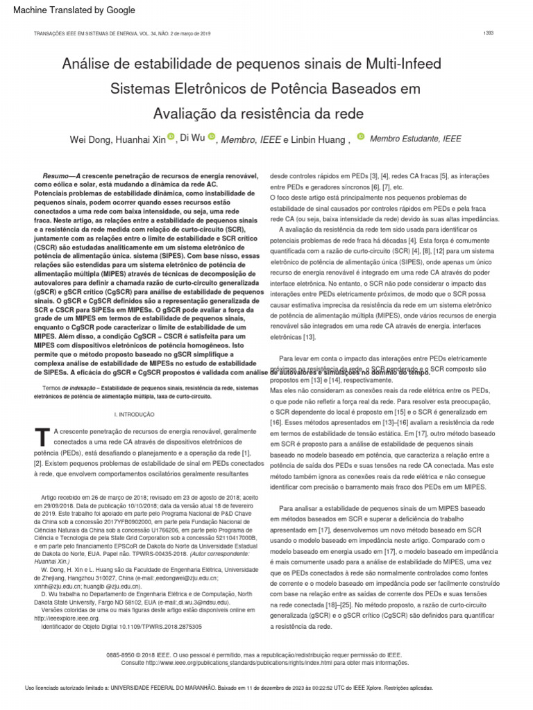 Small Signal Stability Analysis of Multi-Infeed Power Electronic ...
