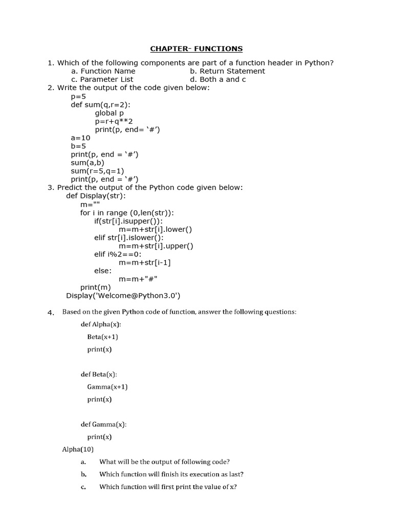 Python Function Basics and Errors | PDF | Parameter (Computer ...