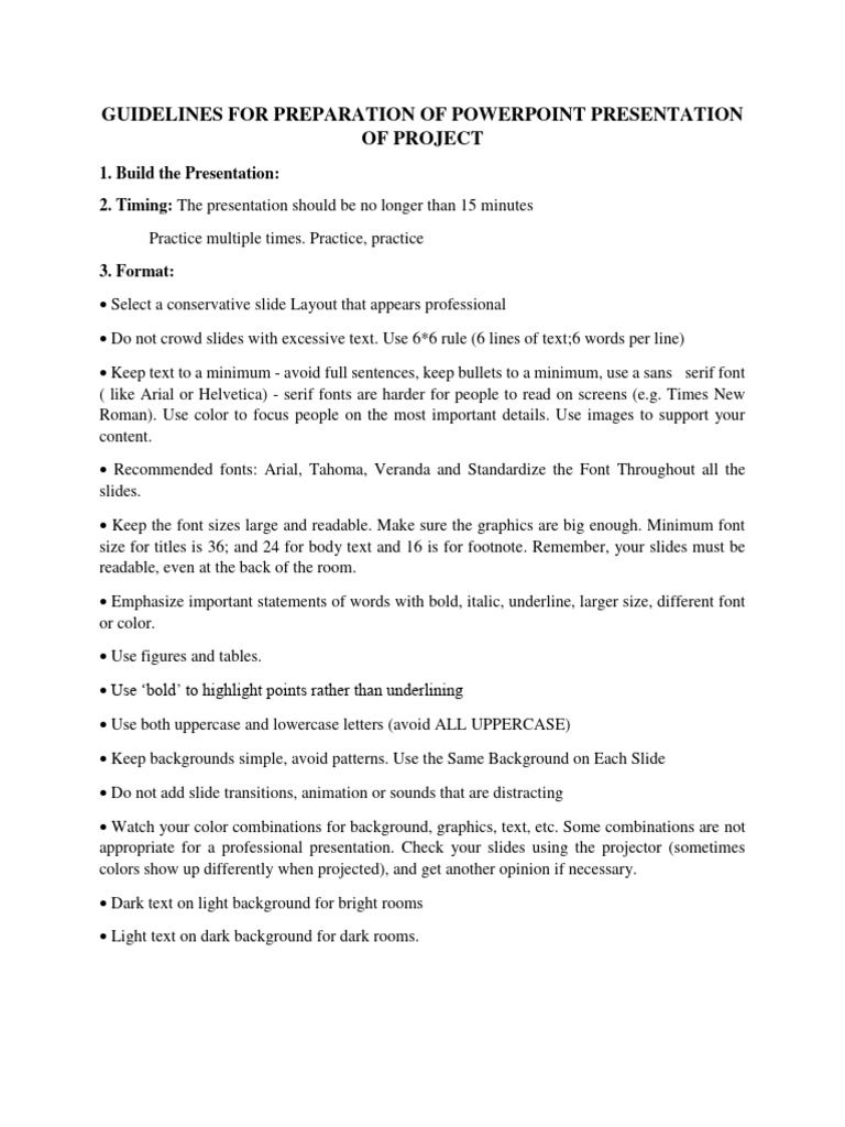 PowerPoint Presentation Guidelines | PDF | Typefaces | Text