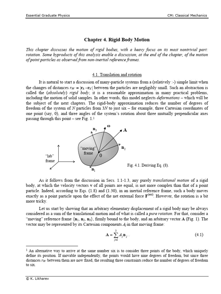 CM Chapter 04 | PDF | Rotation Around A Fixed Axis | Rotation