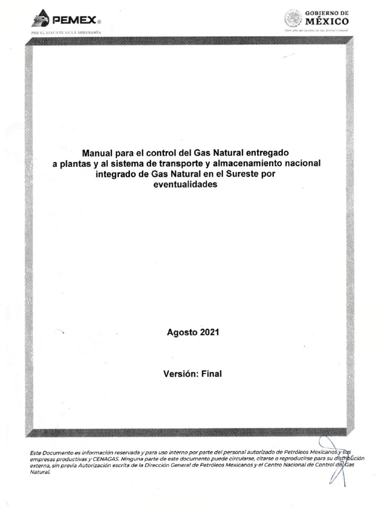 Manual Control de Gas Natural 2021 | PDF