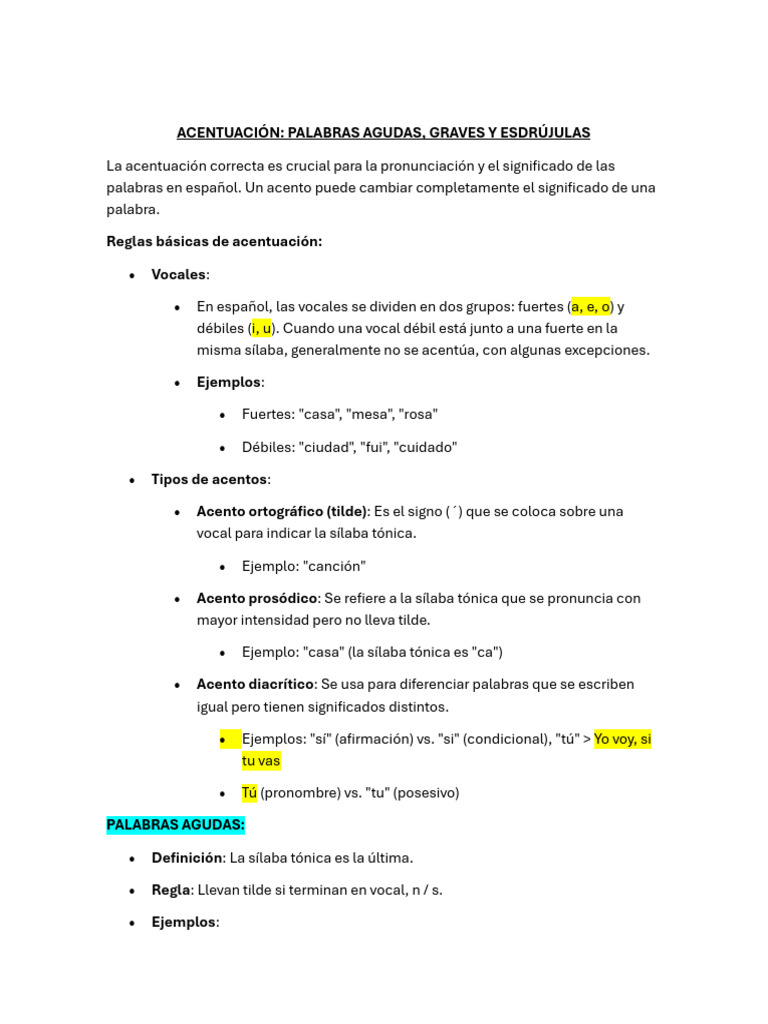 Reglas de Acentuación en Español | PDF | Fonología | Voz humana