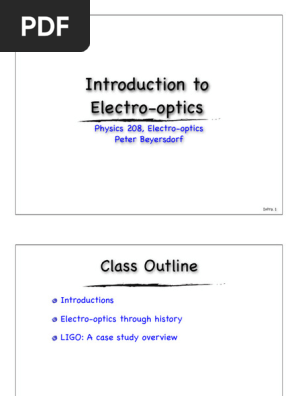 SJSU PHYS 208 Electro-Optics CH 0 - History and Introduction | PDF 