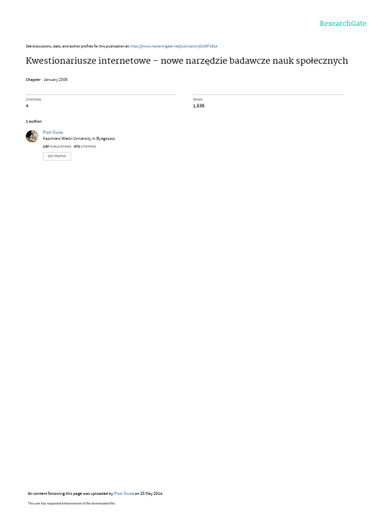 Piotr Siuda Kwestionariusze Internetowe | PDF