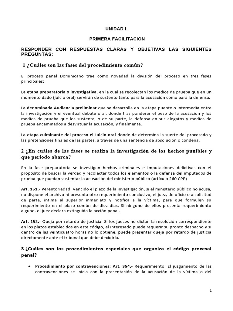 Derecho Procesal Penal Ii - Unidad I | PDF | Queja | Victimologia