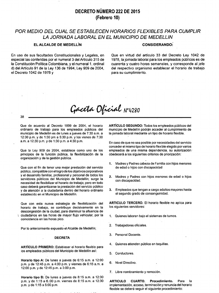 Decreto 0222 de 2015 | PDF
