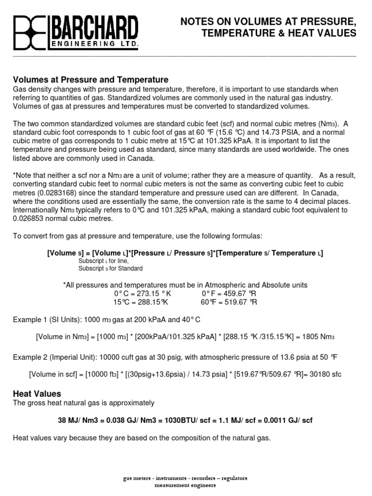 Actual and standard volumes pdf pressure units of measurement